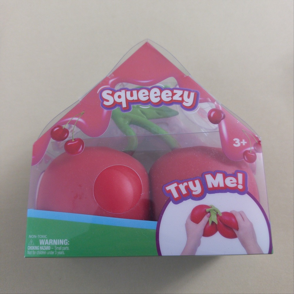 Giggle Zone Squeeezy Sensory Toy Kids One Size Red Cherry Squishy Stress Relief
